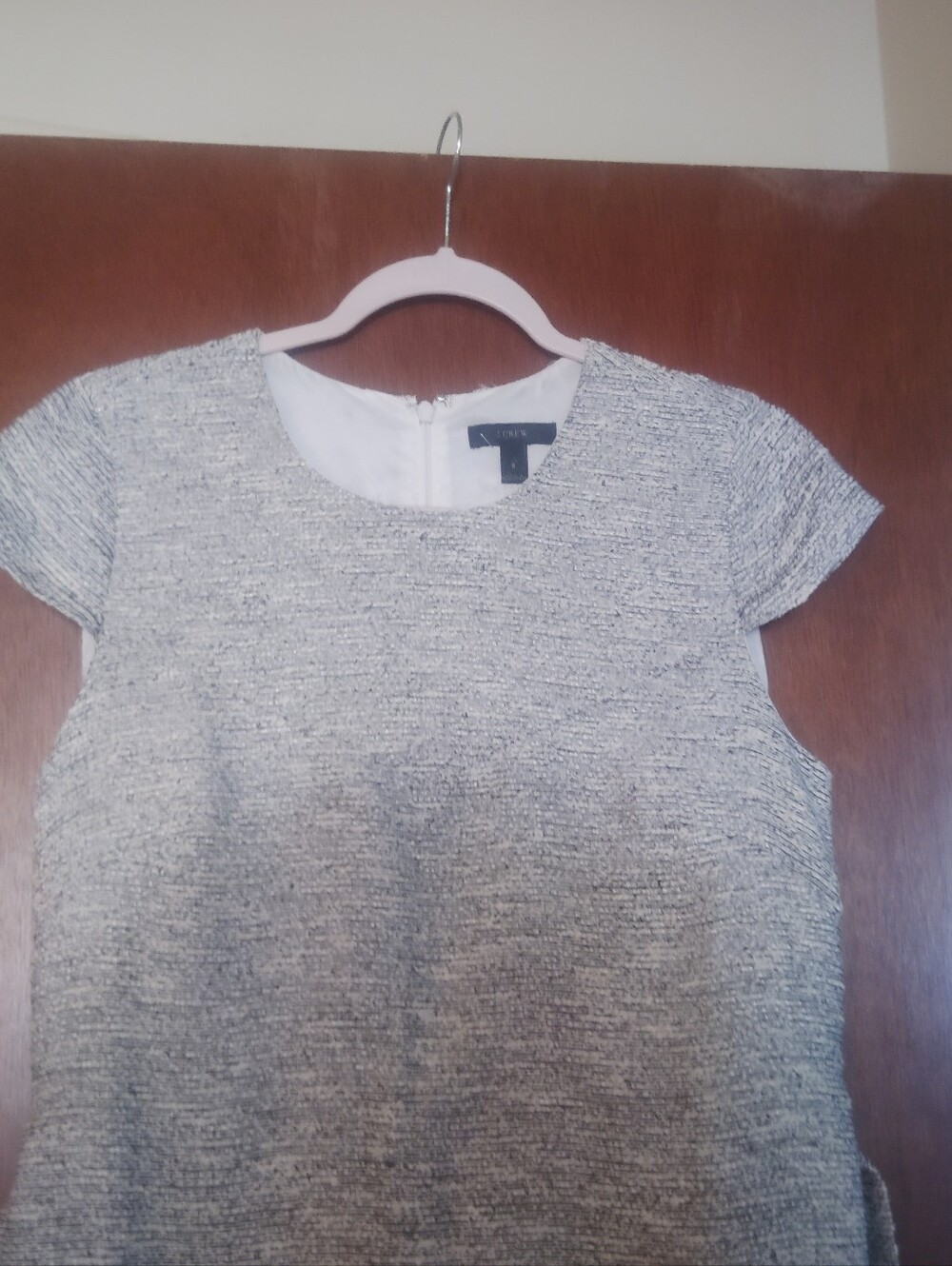 J.CREW Grey Cap Sleeve Tweed Dress - Size 8 - Picture 6 of 11